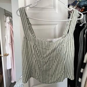 Striped Green Women's linen top